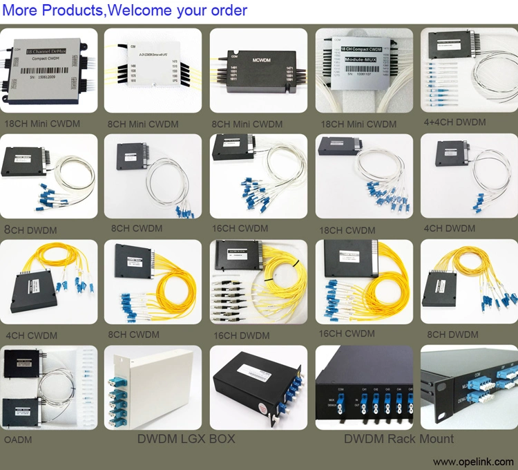 9CH Plastic ABS Box Optical DWDM Mux+Demux with LC/Upc Connector 0.9mm Pigtail