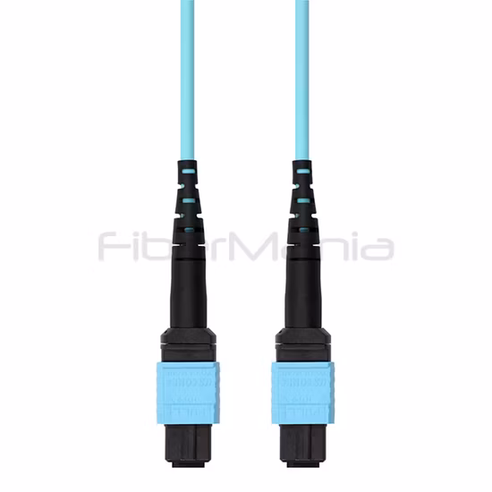 MTP オス - MTP メス トランク ケーブル アセンブリ、12 コア、A 極、OM3 50/125、10G